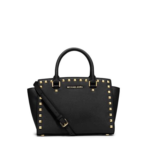 michael kors selma studded medium satchel|michael kors selma saffiano.